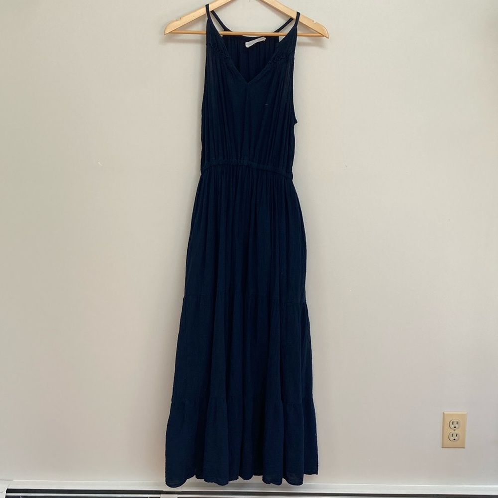 Tiered Navy Blue Maxi Dress - Size M